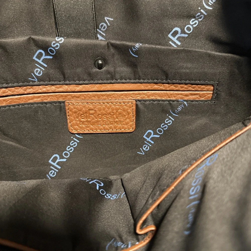 Vei Rossi Made In‎ Italy Brown Leather Briefcase Laptop Bag with Strap